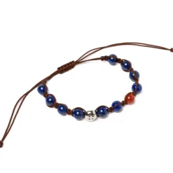 Barbarulo Napoli Armband „Brown Love" Mit Farbigen Steinen Und Knopf Aus Sterlingsilber* Manschettenknöpfe Und Schmuck