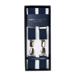 Albert Thurston Blaue Elastische Hosentrager „X Back Nickel" Mit Clips* Zahnspange