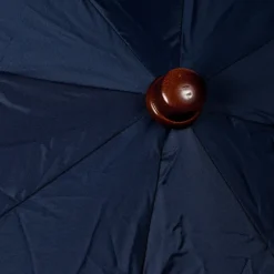 Maglia Blauer Teleskopschirm Mit Holzgriff* Regenschirme