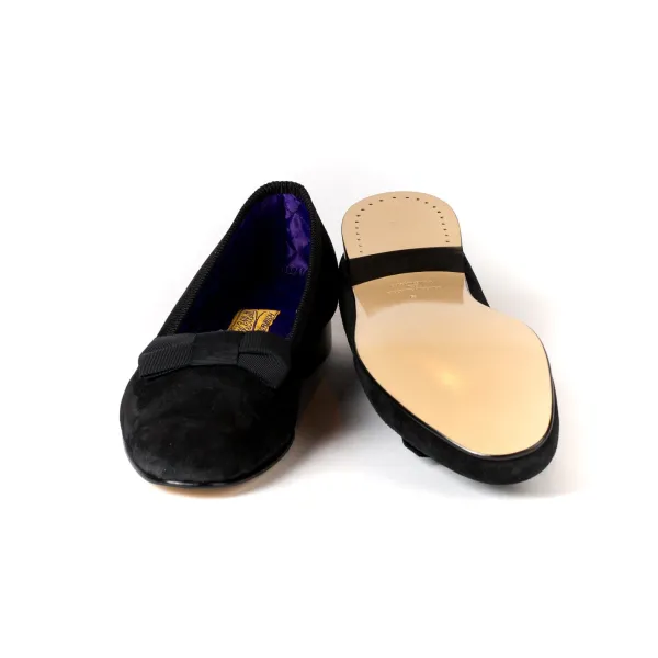Bowhill u0026 Elliott Bowhill & Elliot X Mj: Schwarze Schuhe „Opera Pump" Aus Wildleder Mit Lea* S