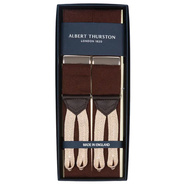 Albert Thurston Braune Hosentrager „Rigid Plain" Zum Knopfen* Zahnspange
