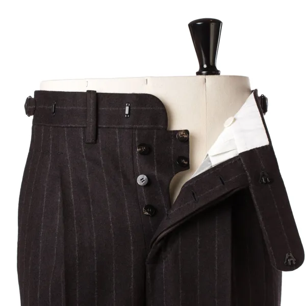 Cesare Attolini Brauner Anzug „Chalk Stripe" Aus Englischer Wolle Fox Heritage Flannel* Anzugjacke