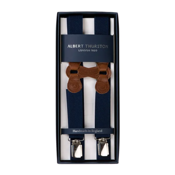 Albert Thurston Dunkelblaue Elastische Hosentrager „Infinity" Mit Clips* Zahnspange