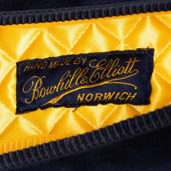 Bowhill u0026 Elliott Dunkelblaue Samt-Loafer „Little Red Devil" Mit Ledersohle Handma* S