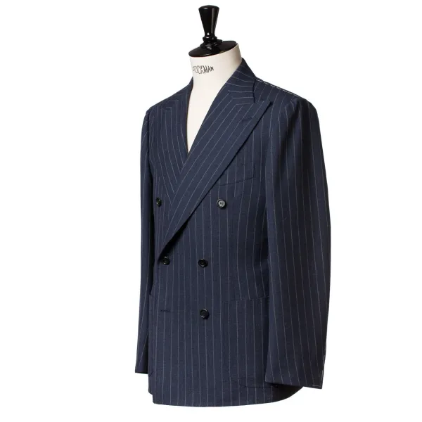 Cesare Attolini Dunkelblauer Anzug „Avvocato" Aus Englischer High-Twist-Wolle Rein Han* Anzugjacke