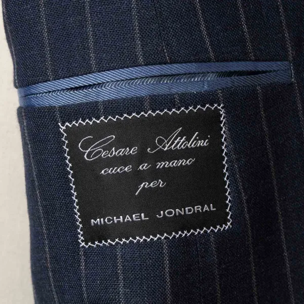 Cesare Attolini Dunkelblauer Anzug „Avvocato" Aus Englischer High-Twist-Wolle Rein Han* Anzugjacke