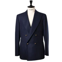 Cesare Attolini Dunkelblauer Blazer „Club Oro" Aus Wollflanell Von Fox Brother'S* Anzugjacke
