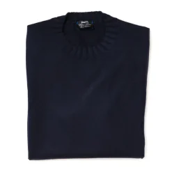Cesare Attolini Dunkelblauer Pullover „Round Rib" Aus Reinem Duvet-Kaschmir* Strickwaren