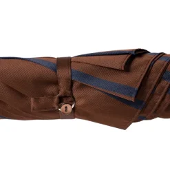 Maglia Dunkelbraun Gestreifter Stockschirm Mit Griff Aus Walnussholz* Regenschirme