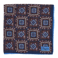 Petronius Einstecktuch Aus Wolle Und Seide „Vintage 58" Medaillon Large Blue* Taschentücher
