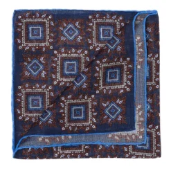 Petronius Einstecktuch Aus Wolle Und Seide „Vintage 58" Medaillon Large Blue* Taschentücher
