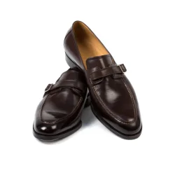 Saint Crispin's Eleganter Loafer „Buckle" Aus Dunkelbraunem Kalbsleder Reine Handarbeit* Mto