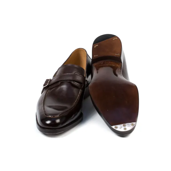 Saint Crispin's Eleganter Loafer „Buckle" Aus Dunkelbraunem Kalbsleder Reine Handarbeit* Mto