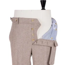 Rota Sartorial Exklusiv Bei Michael Jondral: Sandbraune Hose Aus Wollflanell Rot* Hose