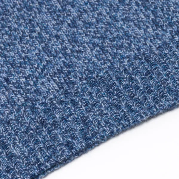 Fedeli Exklusiv Bei Michael Jondral: Denim Blue Scottish 3-Ply Mouline Cashme* Strickwaren