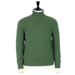 Fedeli Exklusiv Bei Michael Jondral: Gruner Schottischer Rollkragenpullover Aus 4-Lagigem Kaschmir* Strickwaren