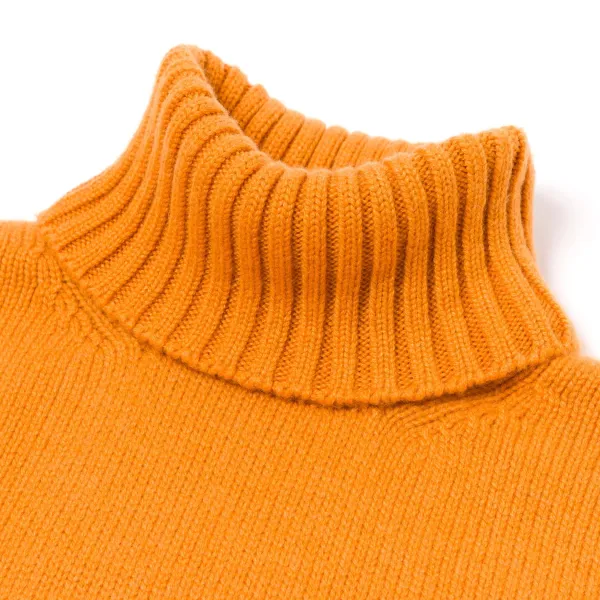 Fedeli Exklusiv Bei Michael Jondral: Orangefarbener Schottischer 4-Lagiger Kaschmir-Turtlenec* Strickwaren