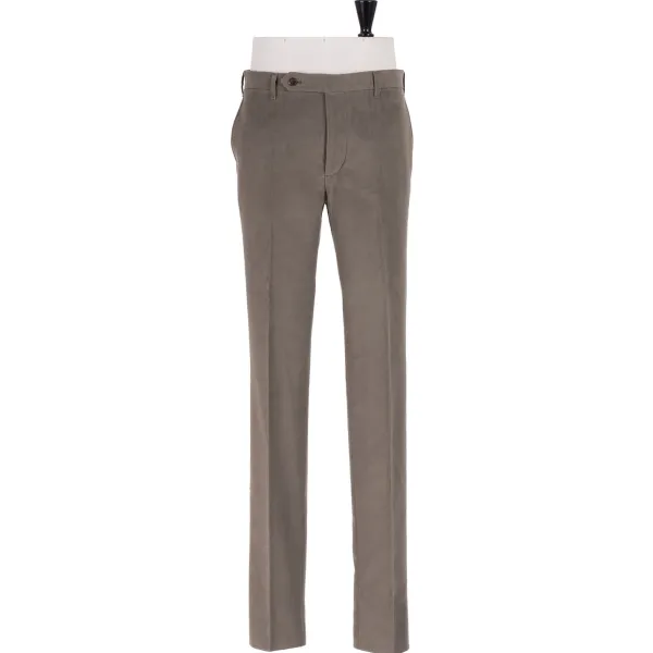 Rota Sartorial Exklusiv Bei Michael Jondral: Khakigrune Hose Aus Englischer Baumwolle M* Hose