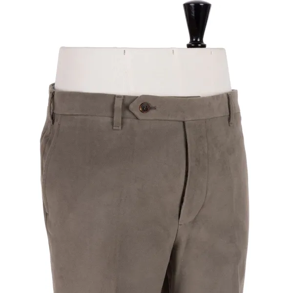 Rota Sartorial Exklusiv Bei Michael Jondral: Khakigrune Hose Aus Englischer Baumwolle M* Hose