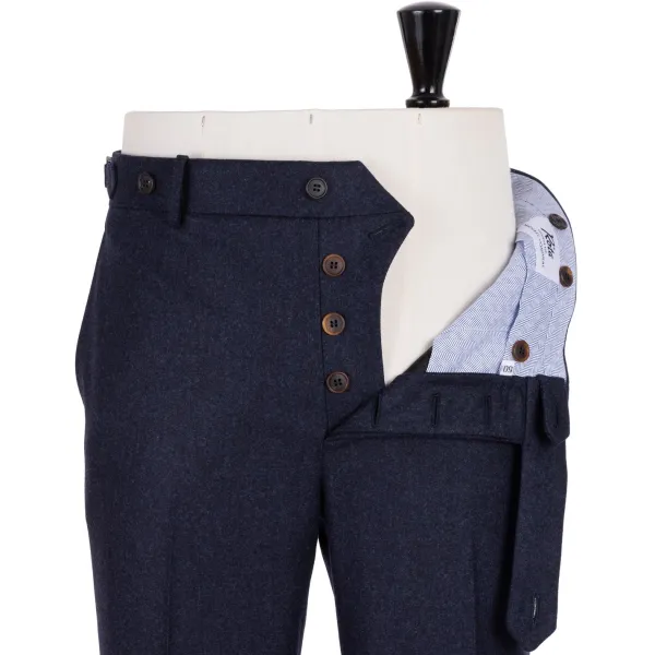 Rota Sartorial Exklusiv Bei Michael Jondral: Blaue Flanellhose Aus Reiner Wolle Rota Sart* Hose