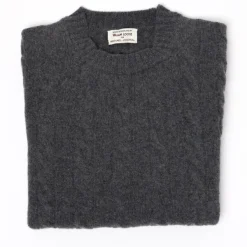 William Lockie Exklusiv Bei Mj: Pullover „Crew Cable-Rib" Aus Reinem Geelong* Strickwaren