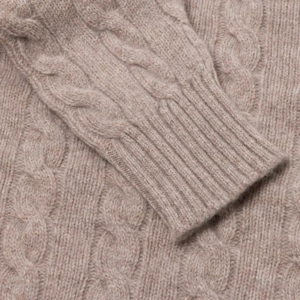 William Lockie Exklusiv Bei Mj: Pullover „Crew Cable-Rib" Aus Reiner Geelong-Lammwolle 3-Lagig* Strickwaren