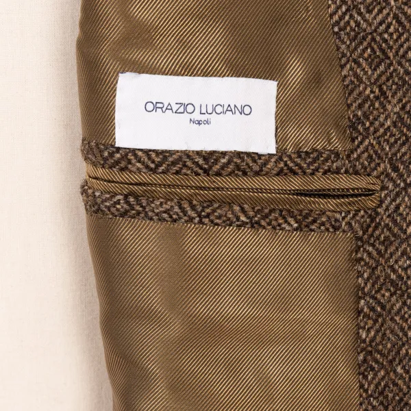 Orazio Luciano Exklusiv Fur Michael Jondral: Braune Jacke „Diamond Tweed" Aus* Anzugjacke