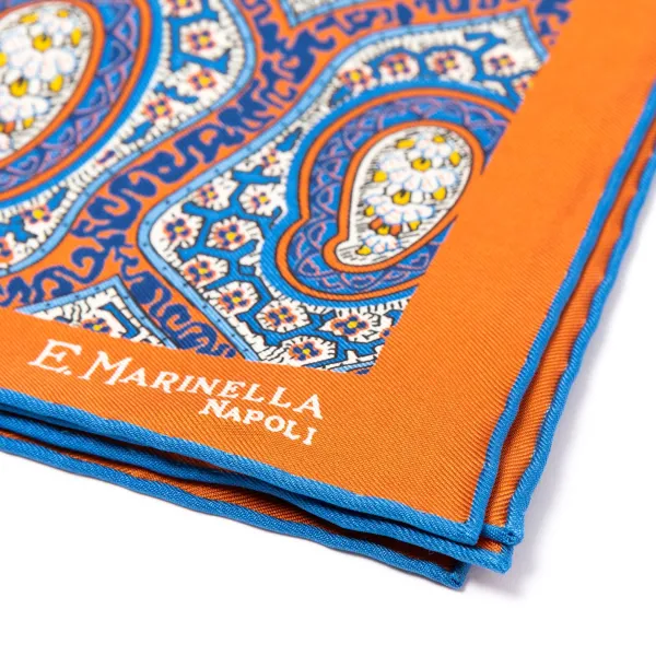 E. Marinella Gemusterte Pochette Aus Reiner Englischer Seide Handgerollt* Taschentücher