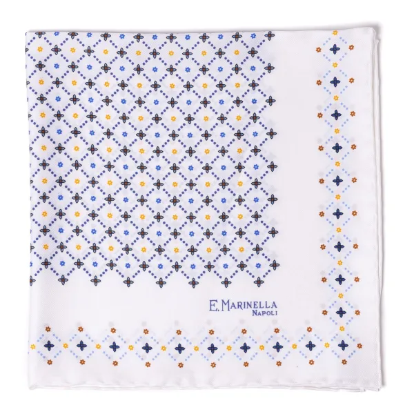 E. Marinella Gemusterte Pochette Aus Reiner Englischer Seide Handgerollt* Taschentücher