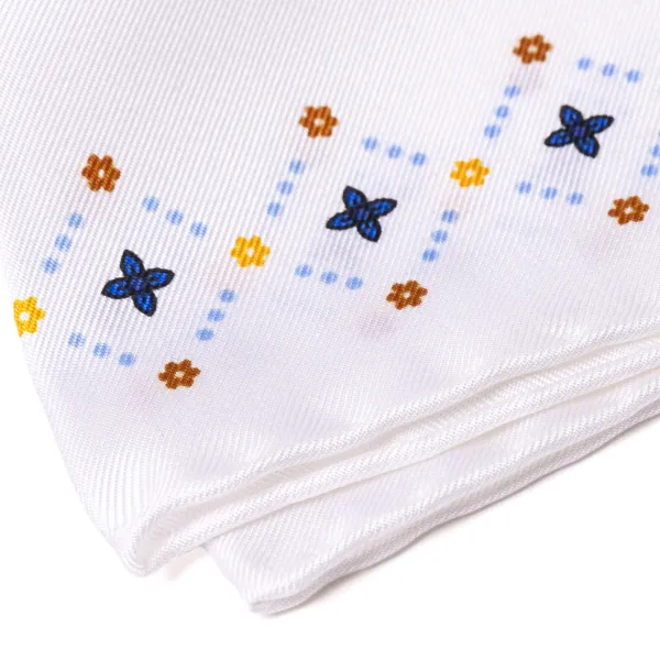 E. Marinella Gemusterte Pochette Aus Reiner Englischer Seide Handgerollt* Taschentücher
