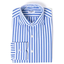 Cesare Attolini Gestreiftes Hemd „Cielo Azzurro" Aus Reiner Baumwolle Von Alumo Collo Tom* Hemden