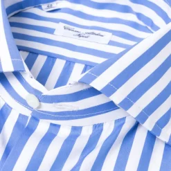 Cesare Attolini Gestreiftes Hemd „Cielo Azzurro" Aus Reiner Baumwolle Von Alumo Collo Tom* Hemden