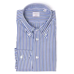 Borriello Gestreiftes Hemd „Stile Inglese" Mit Knopfleiste Und Sportmanschette Handma* Hemden