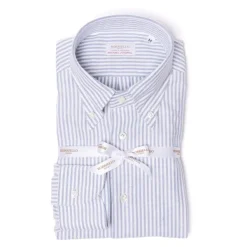 Borriello Gestreiftes Sportshirt Aus Reiner Baumwolle „New Ivy-League" Linea Passion* Freizeithemden