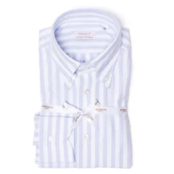Borriello Gestreiftes Sportshirt Aus Reiner Baumwolle „New Ivy-League" Linea Passion* Freizeithemden