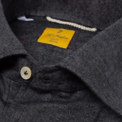 G. Englisch Graublaues Poloshirt „Mastroianni" Aus Reiner Baumwolle Han* Poloshirts Langarm