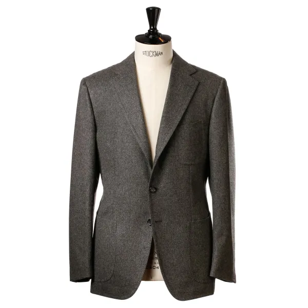 Cesare Attolini Grauer Anzug „Flanella Pipi" Aus Englischer Wolle Von Fox Brother'S Pure* Anzugjacke