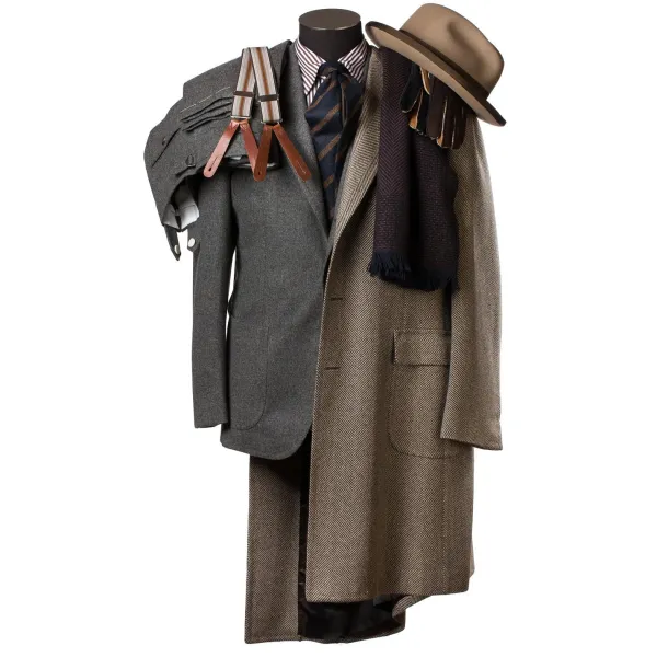 Cesare Attolini Grauer Anzug „Flanella Pipi" Aus Englischer Wolle Von Fox Brother'S Pure* Anzugjacke