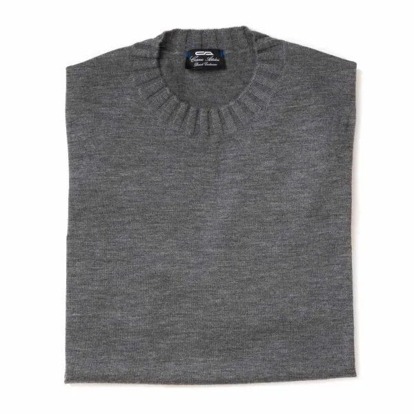 Cesare Attolini Grauer Pullover „Duvet" Aus Reinem Kaschmir* Strickwaren