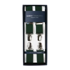 Albert Thurston Grune Elastische Hosentrager „X Back Nickel" Mit Clips* Zahnspange