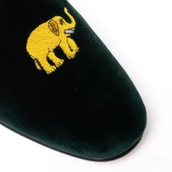 Bowhill u0026 Elliott Gruner Samt-Slipper „Elefant