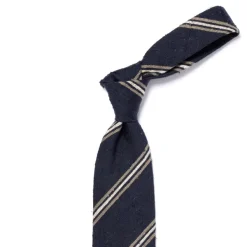 Cesare Attolini Historisches Archiv: Krawatte „Shantung Stripe" Aus Reiner Seide Handgerollt* Krawatten