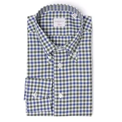 Borriello Kariertes Hemd „Bicolor Vichy" Mit Button-Down-Kragen Und Sportmanschette -* Hemden