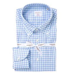 Borriello Kariertes Hemd „Royal Oxford" Mit Button Down Und Sport Cuff - Handgemacht* Hemden