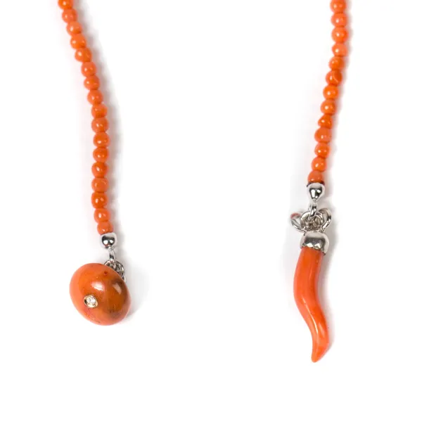 Barbarulo Napoli Knopflochkette "Coral Button Diamond"" Aus Koralle - Handarbeit* Manschettenknöpfe Und Schmuck