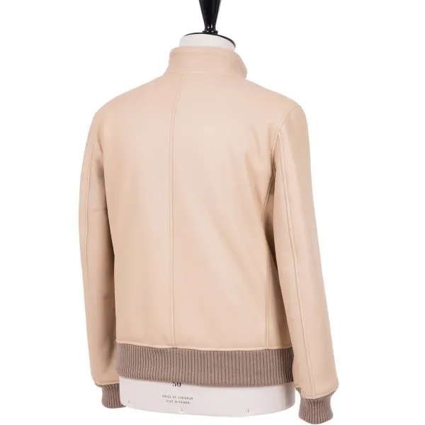 Schutzhütte Lederjacke „New Luxury Bomber" Aus Gewachsenem Lammfell Handgefertigt* Leder