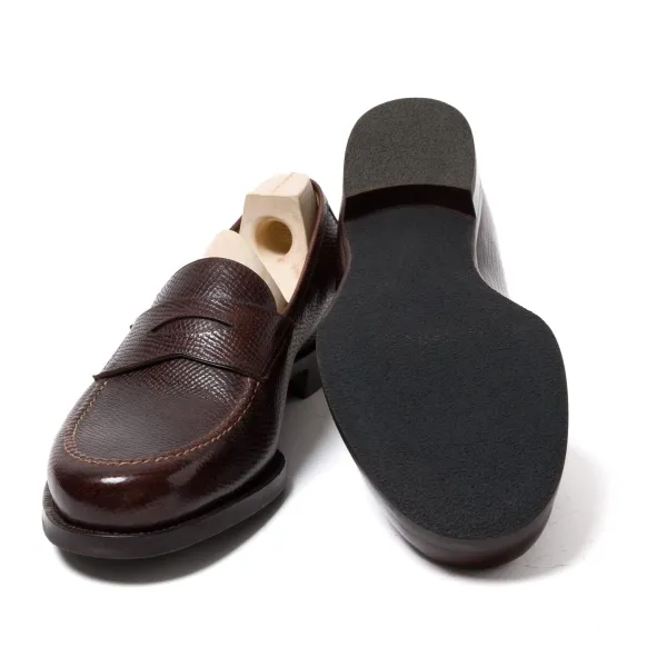 Saint Crispin's Loafer „American Casual Penny" Aus Dunkelbraunem Genarbtem Kalbsleder - P* Mto