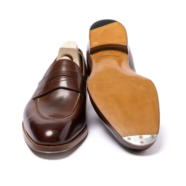 Saint Crispin's Loafer „Dress Penny" Aus Braunem Kalbsleder Komplett Von H* Mto