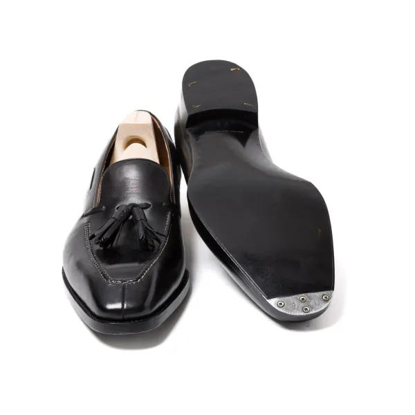 Saint Crispin's Loafer „Modern B-Tassel" Aus Schwarzem Kalbsleder Komplett* Mto