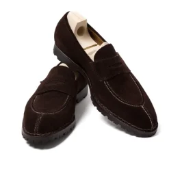 Saint Crispin's Loafer „Norvegian Split Toe" Aus Dunkelbraunem Wildleder* Mto